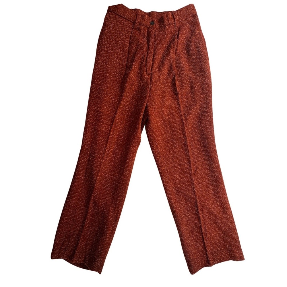 Newport‎ News Styleworks Trousers Womens 10 Rust Orange Boucle High Rise Vintage